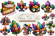 Fleur De Lis for Mardi Gras Clipart, an Illustration by Sublimation Artist (Thumbnail 1 of 6)