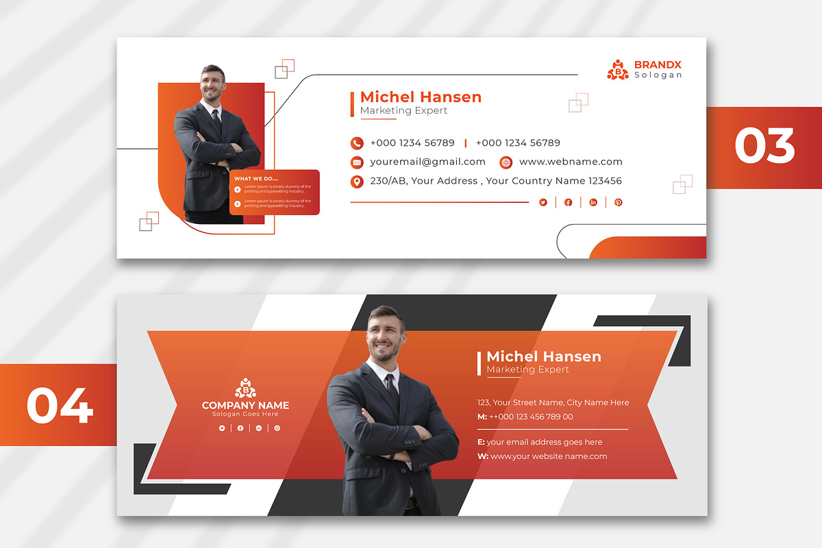 Email Signature Template, a Branding & Logo Template by pixelcreatx (Photo 2 of 2)