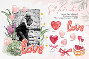 Floral Watercolor clipart, Love, a Decorative Illustration by BalanceUA (Thumbnail 3 of 12)