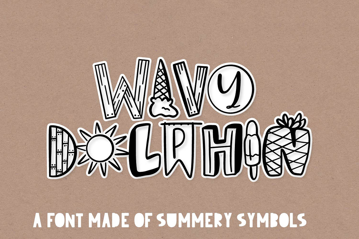 Wavy Dolphin - A Symbol Summer Font