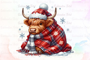 Winter Christmas Highland Cow PNG, an Illustration by Sublimation Artist (Thumbnail 1 of 9)