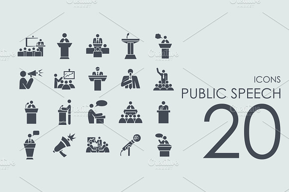 20 Public Speech Icons
