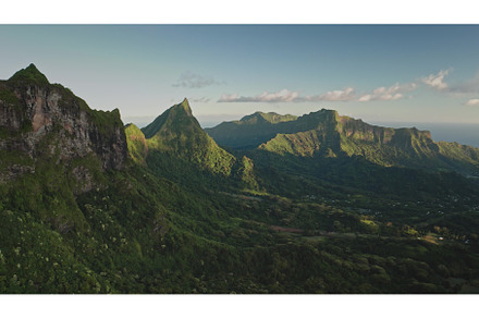 Aerial view of mountains range peaks, a Nature Photo by Goinyk