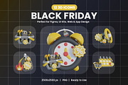 Black Friday 3D Icon Pack, an Object Graphic by Artnivora.Std (Thumbnail 1 of 4)