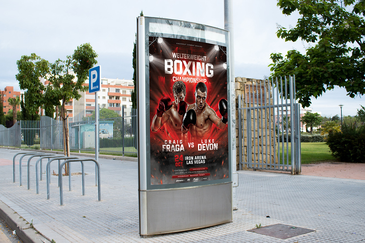 Boxing Fight Flyer Template, a Flyer Template by Bornx Design (Photo 6 of 6)