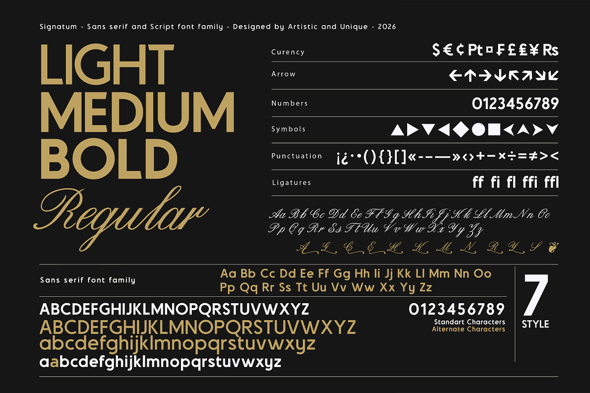 Signatum - Font family, a Handwritten Font by Artistic & Unique (Photo 3 of 15)