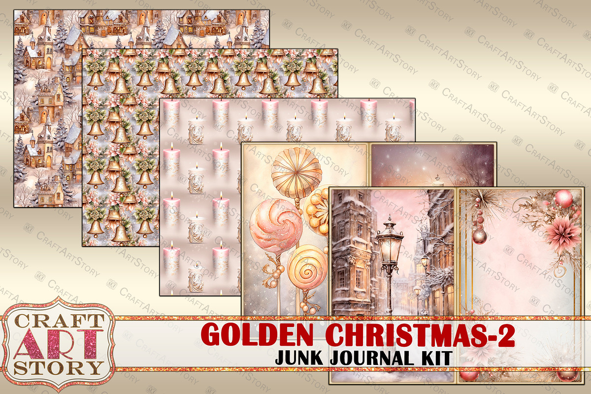 Golden Christmas-2 Junk Journal, an Object Illustration by CraftArtStory (Photo 4 of 6)