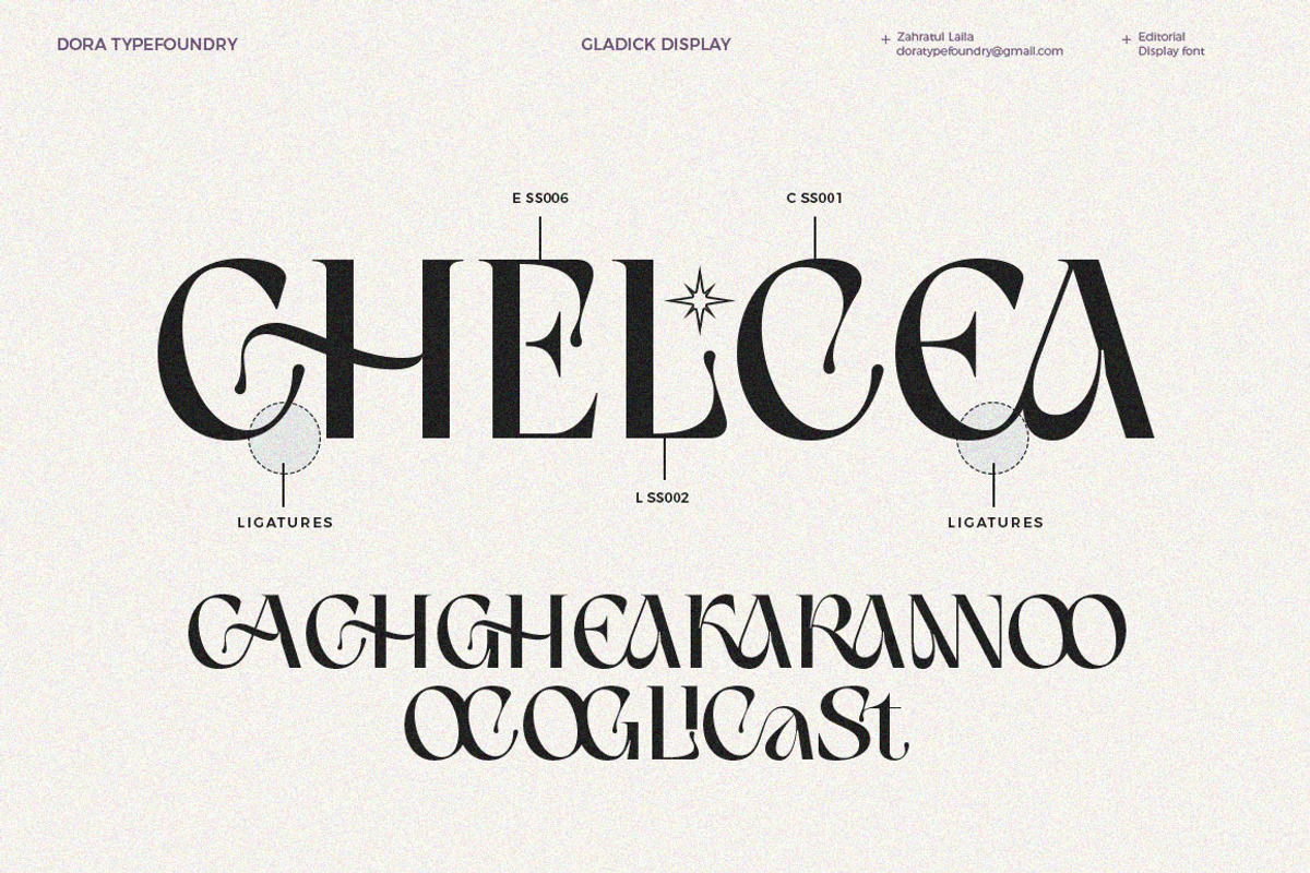 Gladick - Modern Typeface, a Serif Font by Dora Typefoundry (Photo 17 of 28)