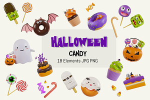 Happy Halloween Dessert Clipart.