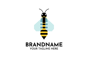 Bee Logo Design, Honey Pencil Vector, a Branding & Logo Template by Megafox Studio