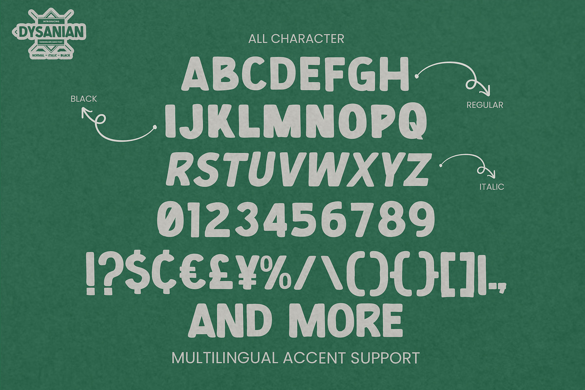 Dysanian - Hand Drawn Sans Font, a Sans Serif Font by Gassstype (Photo 6 of 8)