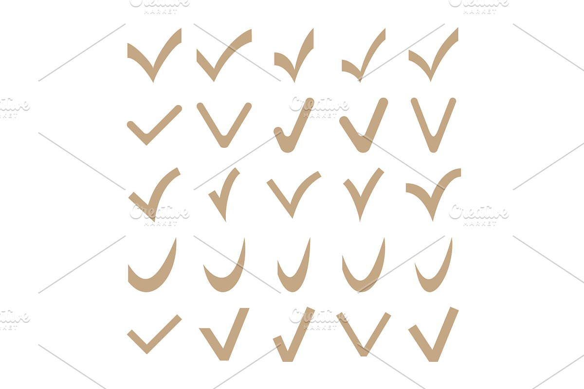 Big Set of Few Vector Check Marks, an Icon by FineArtStudio (Photo 1 of 3)