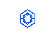 Modern Geometric Hexagon Node Logo, a Branding & Logo Template by Vectorium Studio (Thumbnail 1 of 9)