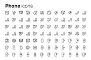 Phone line icons set, an Outline Icon by AIWD (Thumbnail 2 of 2)