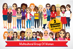 15 Multicultural Women Clipart
