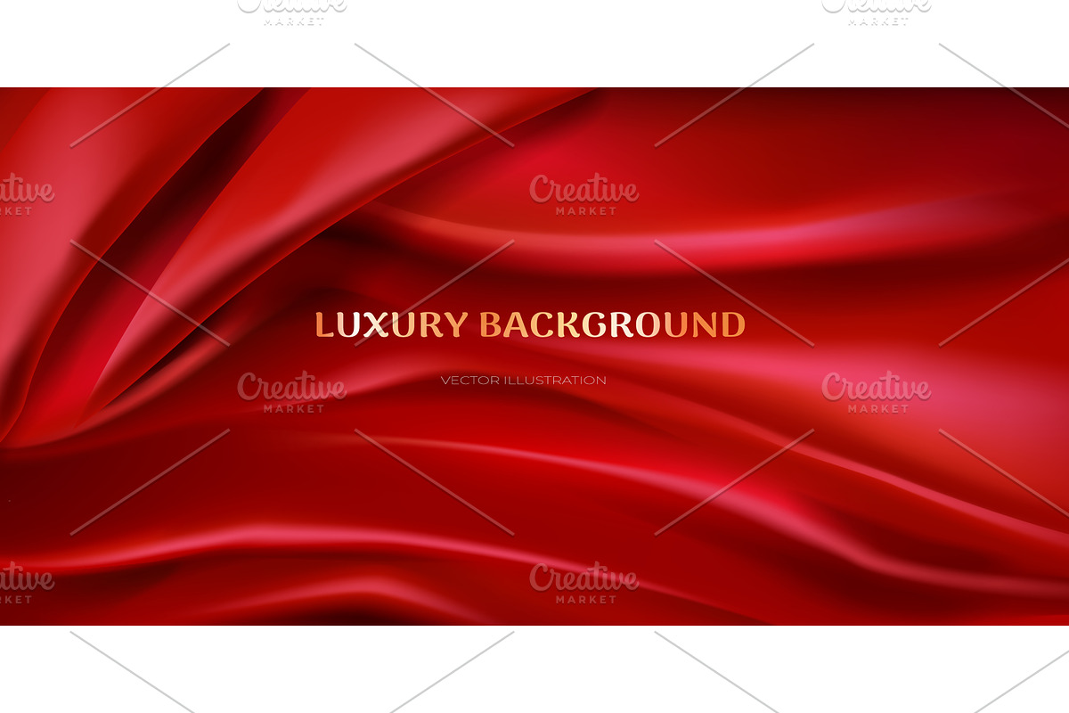 Red silk background. Realistic, an Illustration by Stock-Smart-Start