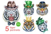 Cute watercolor tigers. Part 4, an Animal Illustration by Watercolor fantasy (Thumbnail 1 of 4)