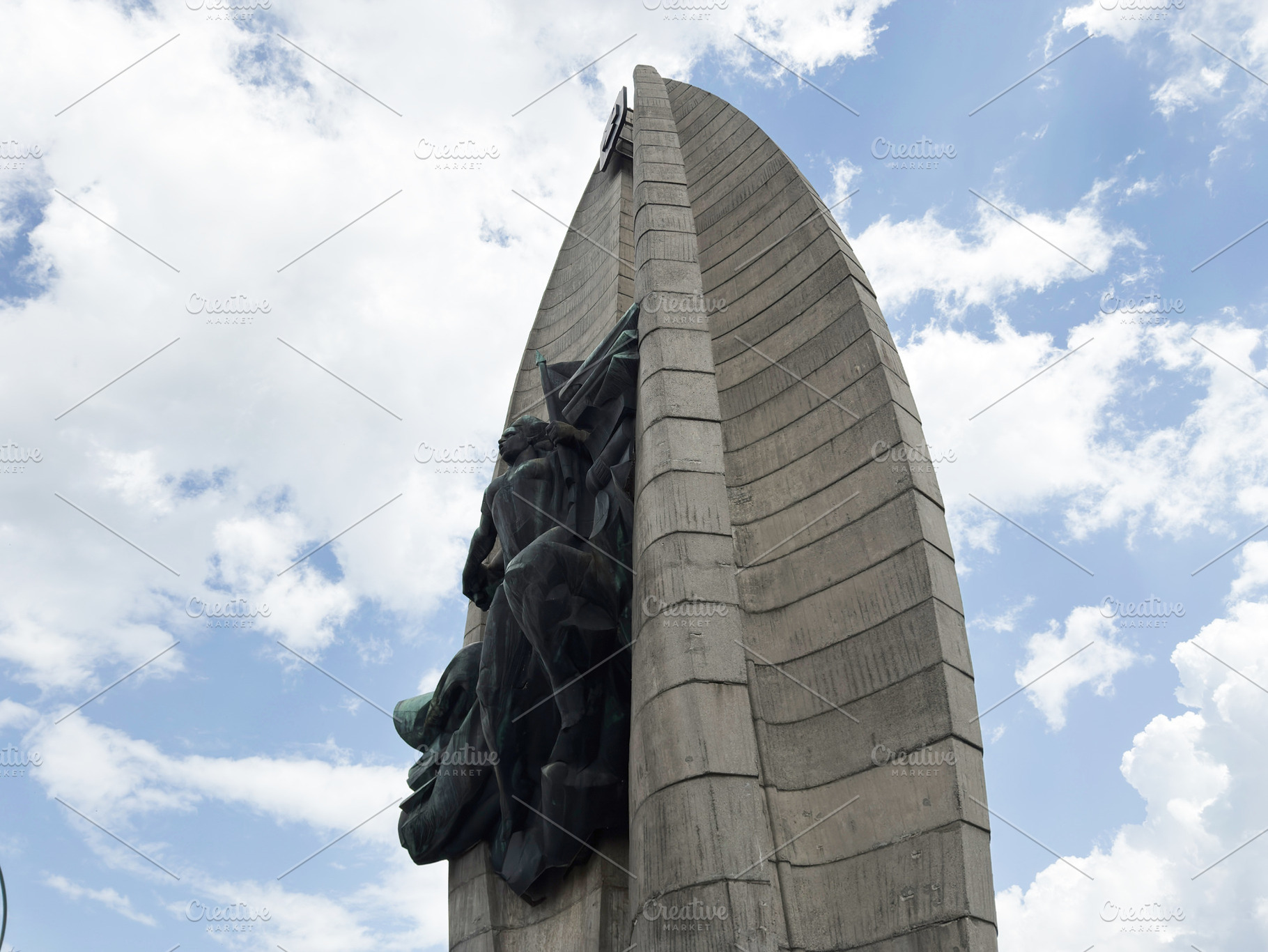 Monument and bronze statue relief on wartime memorial in Rzeszow, a Photo by AS photostudio