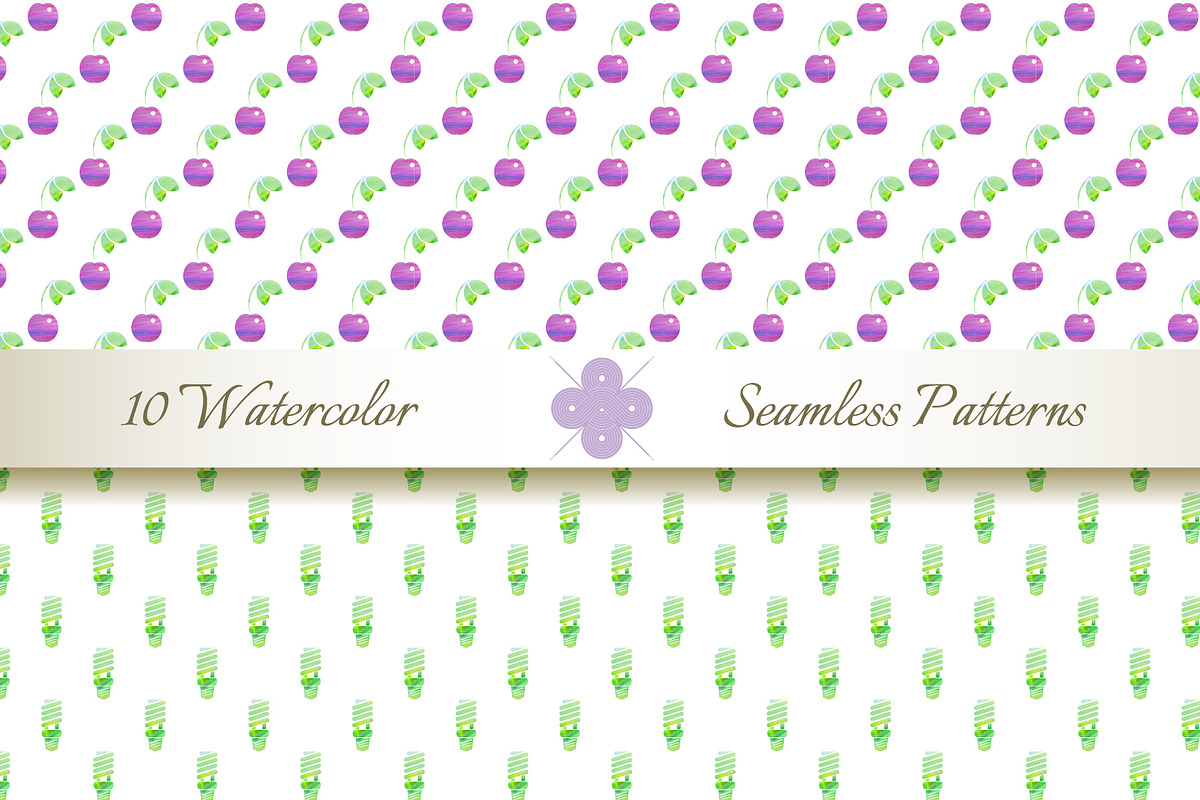 10 Seamless Watercolor Patterns preview 4