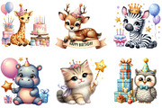 Birthday Baby Animal Clipart, Birthd, an Illustration by DreamArtGraphic (Thumbnail 2 of 6)