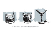 Hand drawn bar drinks illustrations, a Food Illustration by Serifs & Whiskey (Thumbnail 2 of 3)