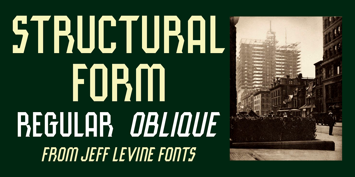 Structural Form JNL, a Font by Jeff Levine Fonts (Photo 1 of 5)