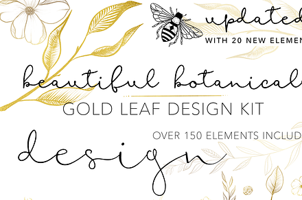 GOLD & BLACK INK BOTANICAL FLORALS