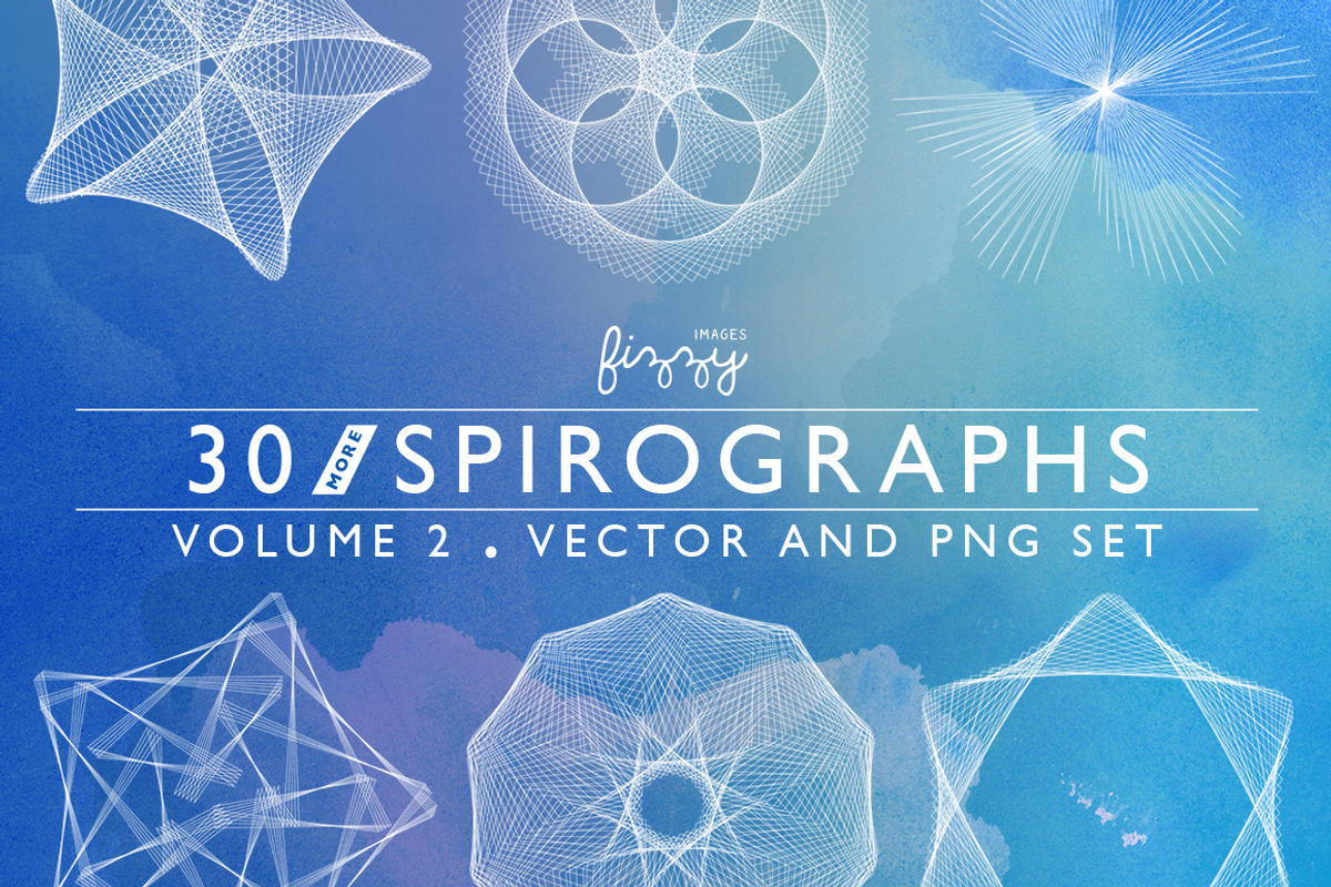 30 Spirographs Vol 2 – Vector & PNGs, a Decorative Illustration by Fizzy Images (Photo 1 of 3)