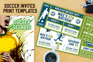 Vector Soccer Party Invites, an Invitation Template by Pingebat