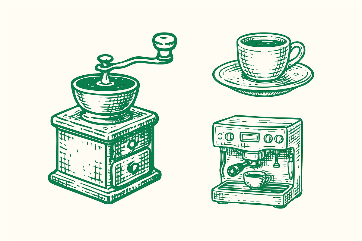 Coffee & Barista Illustration Set, a Food Illustration by ™Creasi (Photo 2 of 6)