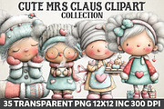 Cute Mrs Claus Clipart, an Illustration by RobertsArt (Thumbnail 1 of 7)