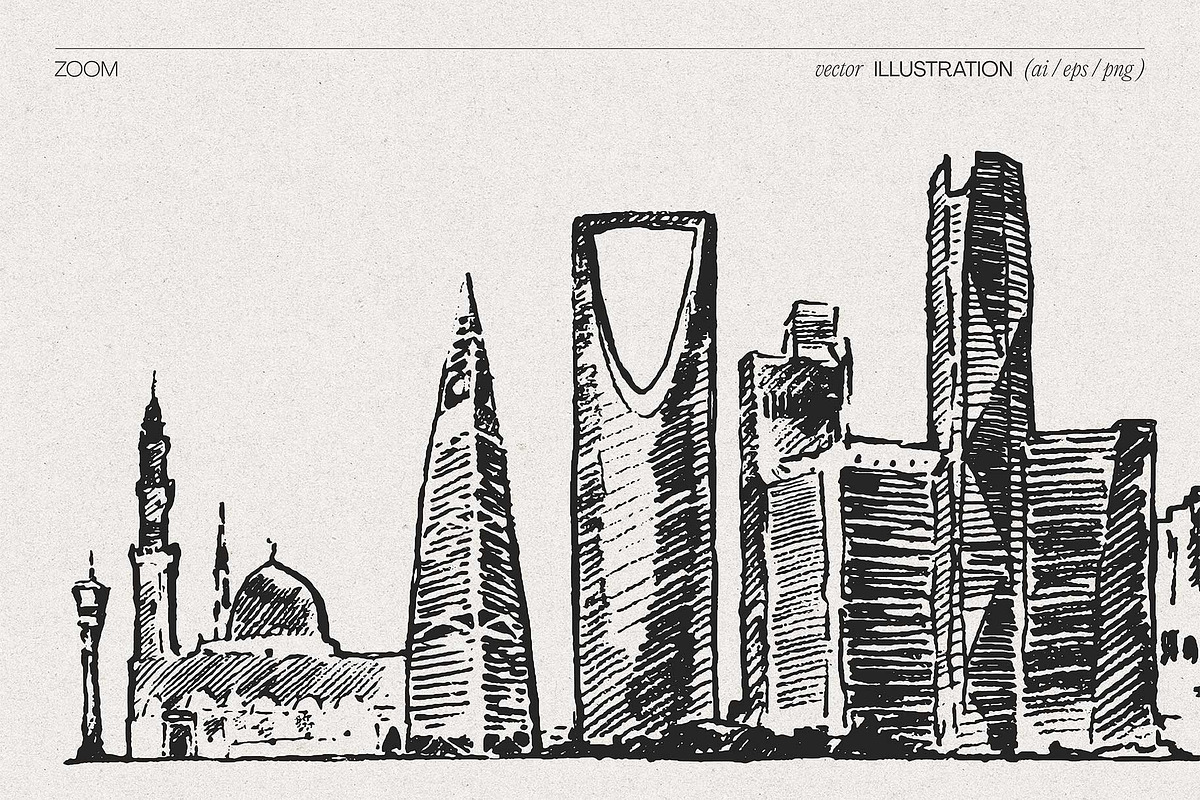 Saudi Arabia Skylines, a Work Illustration by TheMountBirdStudio (Photo 3 of 10)