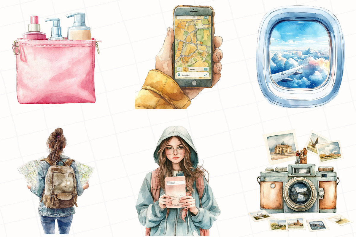 Watercolor Travel the World Clipart, an Illustration by OK Design (Photo 6 of 6)