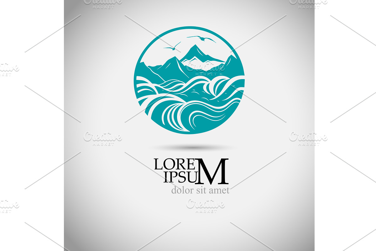 Sea Waves Logo. Not AI, Vector, an Illustration by Nenahliadava Design