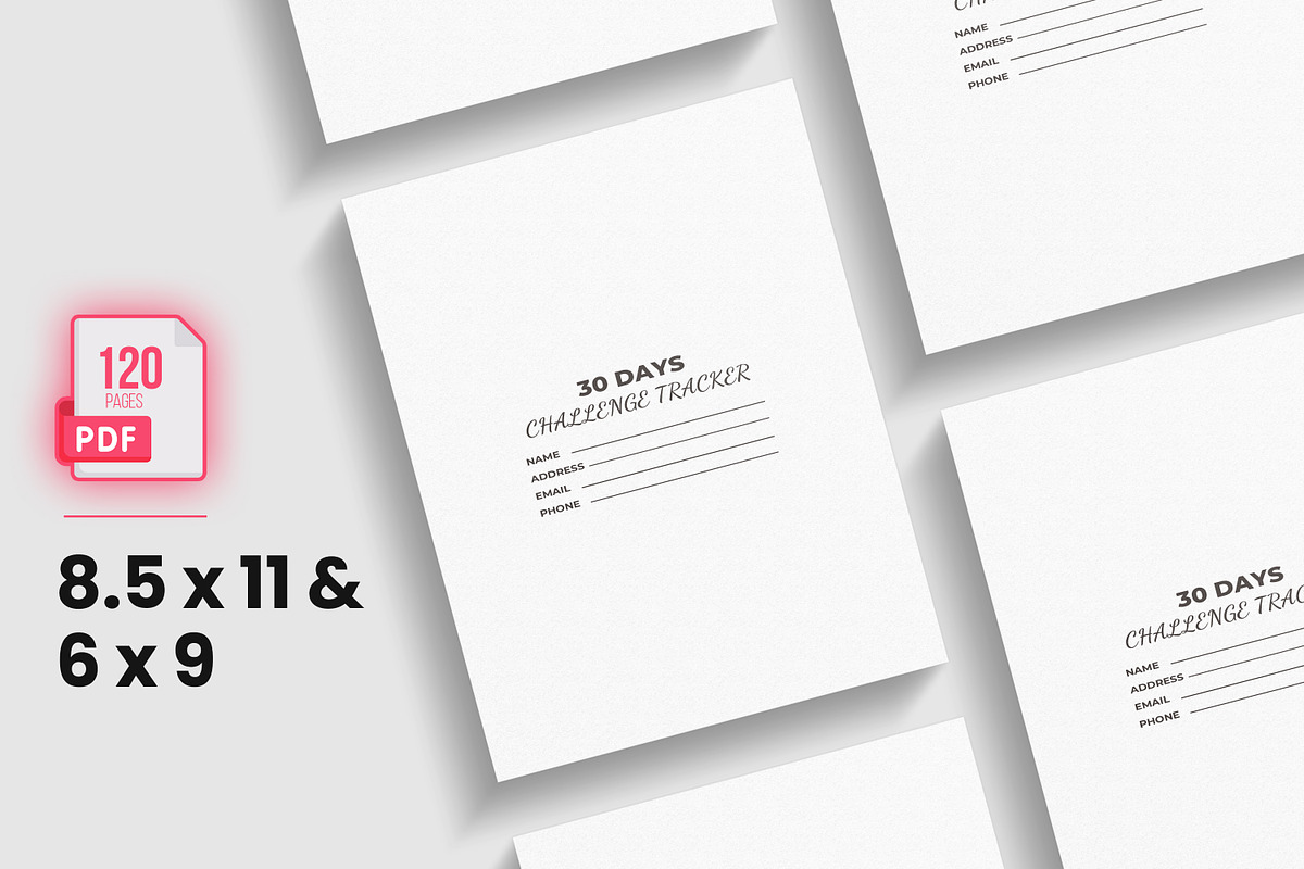 30 Days Challenge Tracker KDP, a Stationery Template by bossdesigner (Photo 2 of 3)