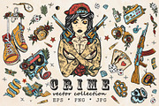 Crime old school tatttoo, a Background Graphic by intueri (Thumbnail 1 of 7)