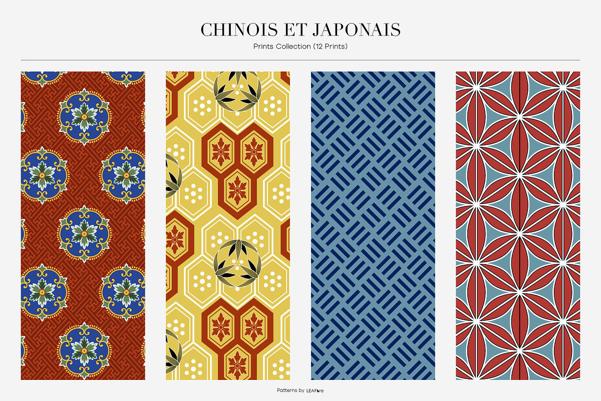 East Asian Patterns Collection, a Pattern Graphic by LEAFure (Photo 3 of 11)