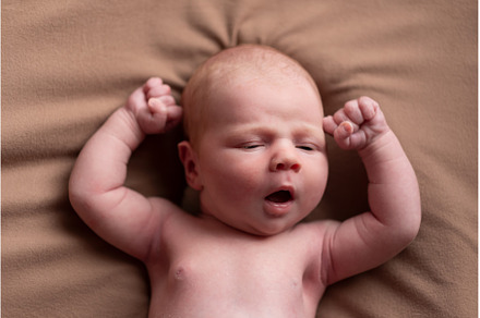Yawning caucasian newborn baby, a Person Photo by Koldunova