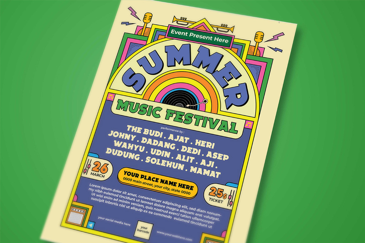 Summer Music Festival Flyer, a Flyer Template by megarez (Photo 2 of 3)