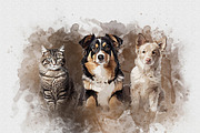 Dog Watercolor Painting Bundle, an Action Add-On by Photoshop Action (Thumbnail 10 of 14)