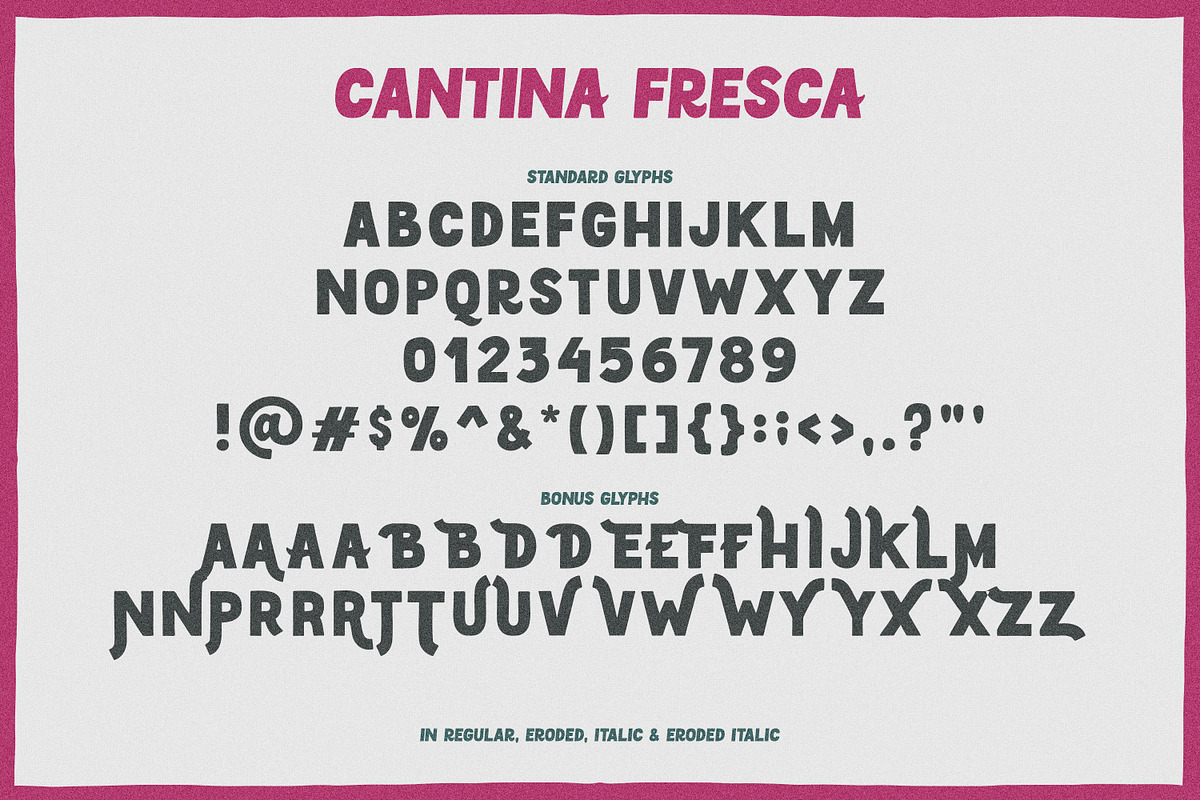 Cantina Fresca Display + Elements, a Sans Serif Font by Callie Rian & Co. (Photo 10 of 14)