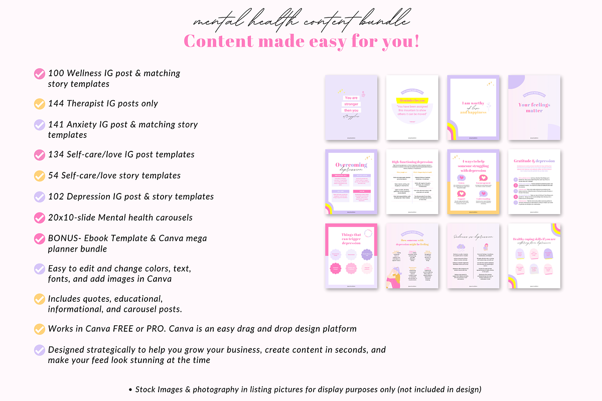 Mental health Canva template bundle, a Social Media Template by Cate Creates (Photo 11 of 11)