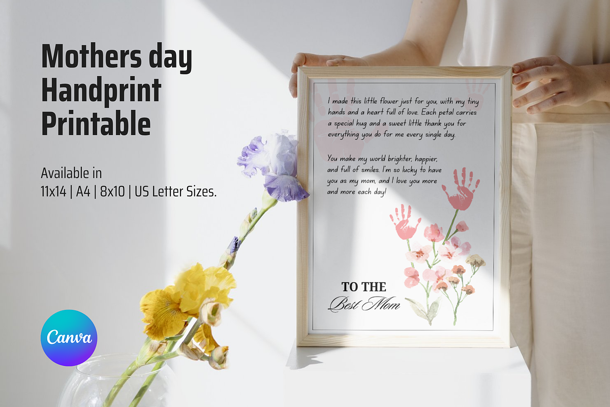 Mother Day Handprint Printable PDF, a Card Template by Snapybiz (Photo 4 of 10)