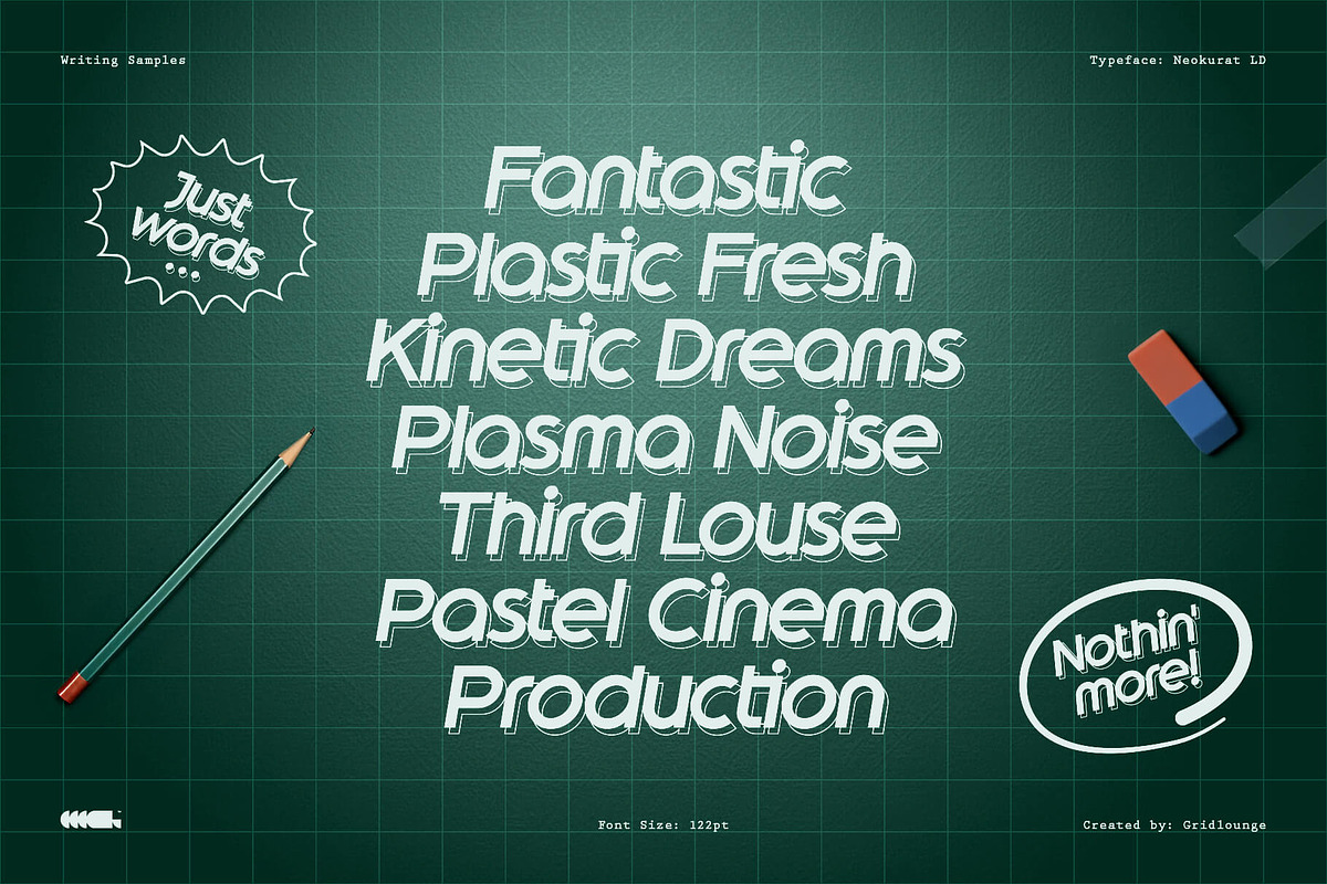 Neokurat LD - Geometric Display Font, a Sans Serif Font by Gridlounge (Photo 9 of 11)