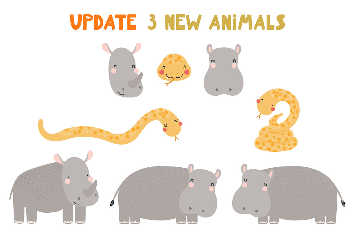 Safari Adventure Animal Graphics, an Animal Illustration by sceptical cactus (Photo 2 of 15)