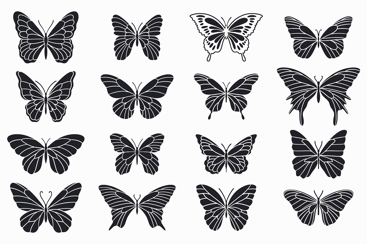 Butterfly Silhouette Vector Bundle, an Animal Illustration by Kusumaillustration (Photo 8 of 13)