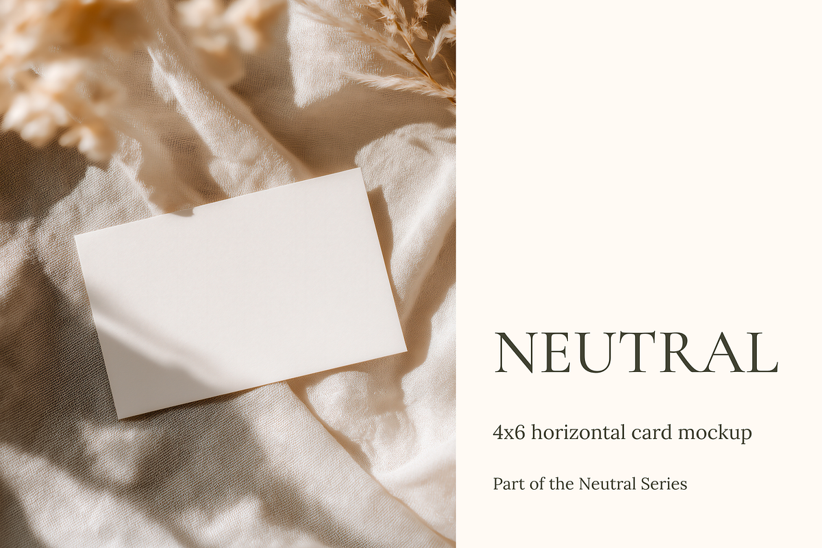 Neutral 4x6 Horizontal Card Mockup, a Product Mockup by Serenefeeling (Photo 1 of 6)
