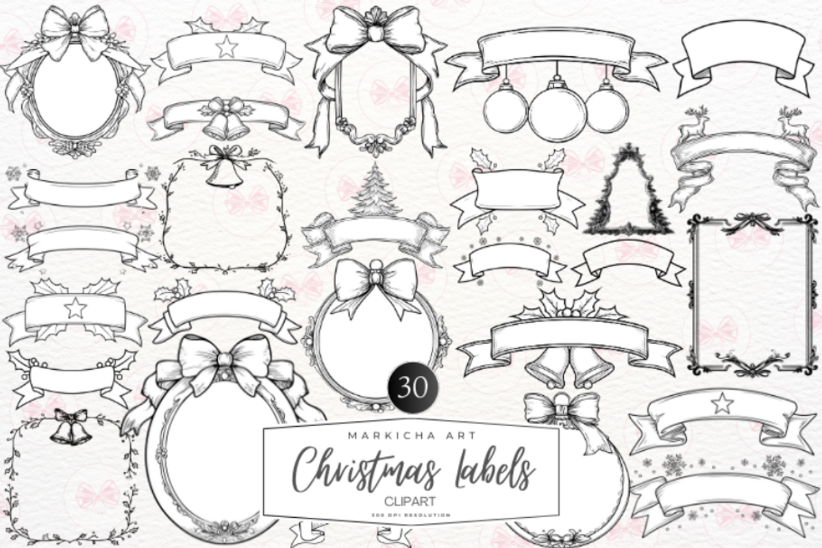 Christmas Labels Clipart, an Illustration by Markicha Art (Photo 1 of 5)