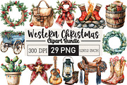 Western Christmas Clipart, an Illustration by Black Bird Studio (Thumbnail 1 of 6)