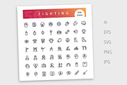 Fighting Line Icons Set, an Outline Icon by Voysla's Shop (Thumbnail 4 of 4)